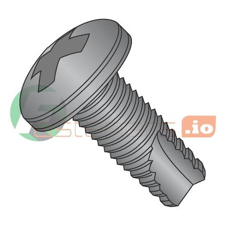 Newport Fasteners Thread Cutting Screw, #6-32 x 5/8 in, Black Oxide Steel Pan Head Phillips Drive, 10000 PK 495814